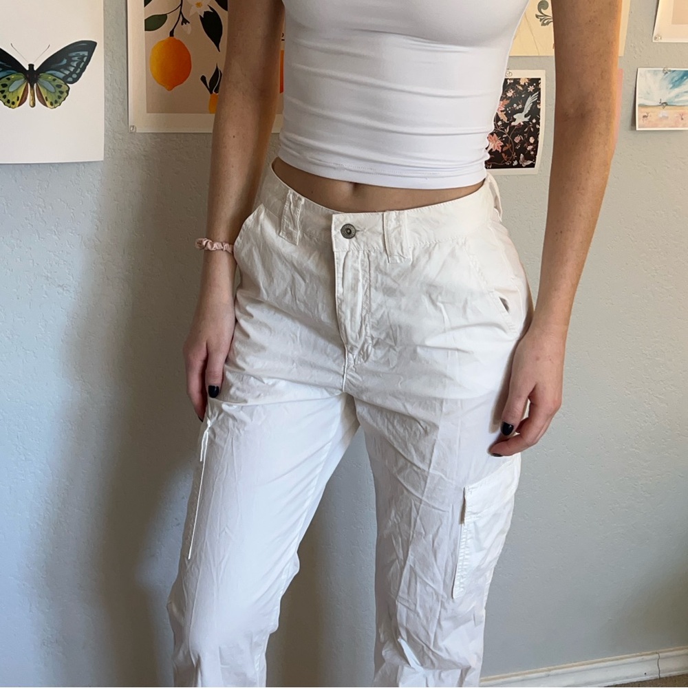 White cargo pants